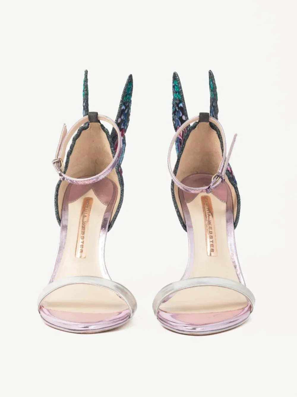 Sophia Webster Chiara Embroidery "Silver & Blue" Butterfly Sandals - Picture 2 of 10